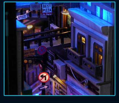 Cyberpunk DIY Book Nook Model Kit for Creative Room