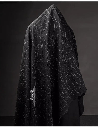 Eco Pleat: Black Nylon-Rayon Fabric for Design Creations