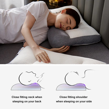 MemoryEase Ergonomic Pillow - Soft Cotton Comfort