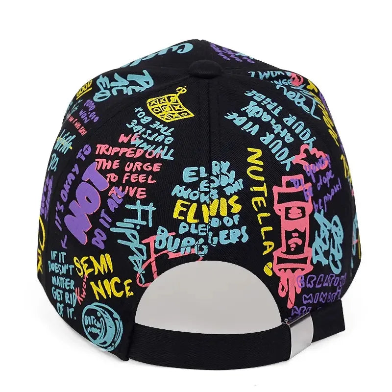 Unisex Letter Baseball Cap Graffiti Sun hats Hip Hop Cap Visor Spring Hat Men Adjustable Snapback Cotton Cap For Women Men Hat