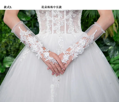 Lace Elbow-Length Fingerless Gloves