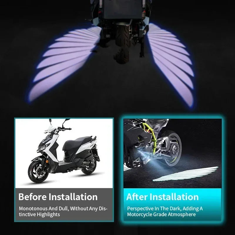 Angel Wing Glow: Motorcycle LED Projection Light