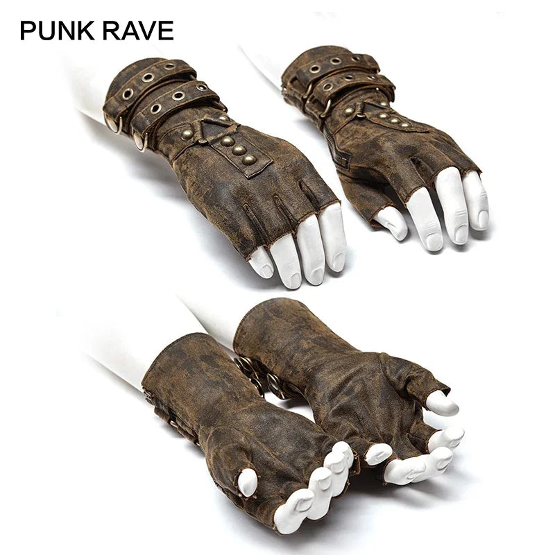 Steampunk Savage Military Fingerless Gloves