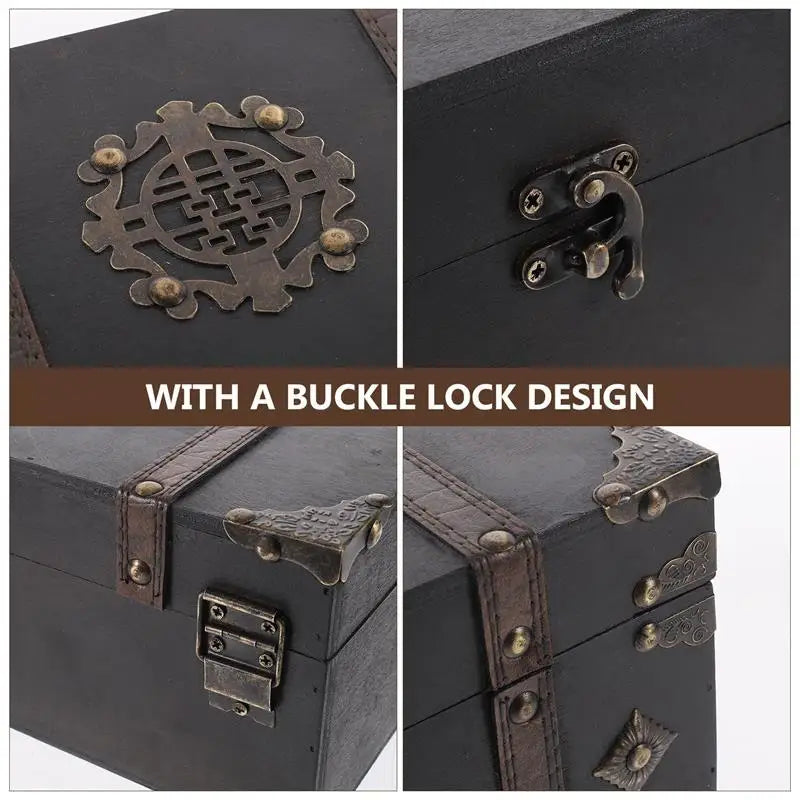 Wooden Pirate Treasure Chest — Retro Jewelry Box