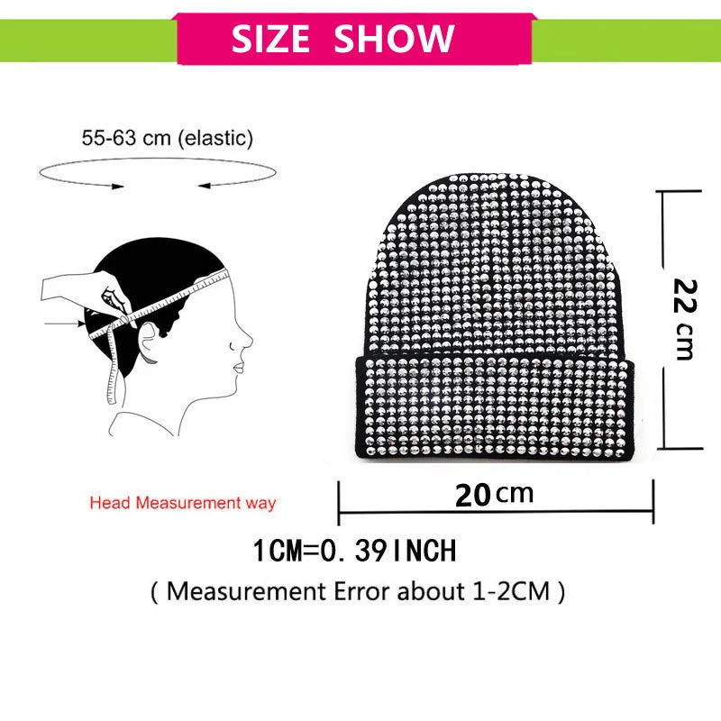 New Diamond Skullies Beanies Men Winter Hat Women Knitted Hats For Mrs Cap Winter Beanie Hat Gorro Warm Brimless Bonnet lady Cap