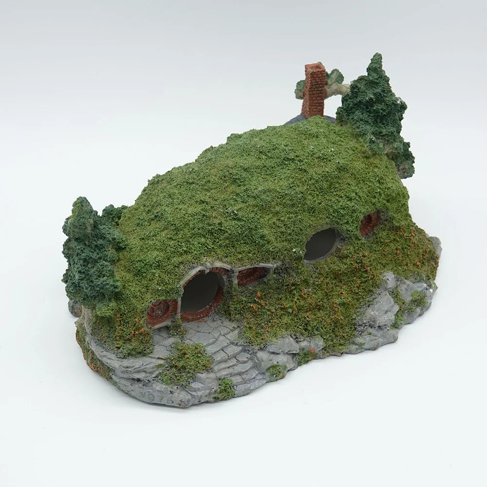 Aquarium Decoration Grass House Resin Cave