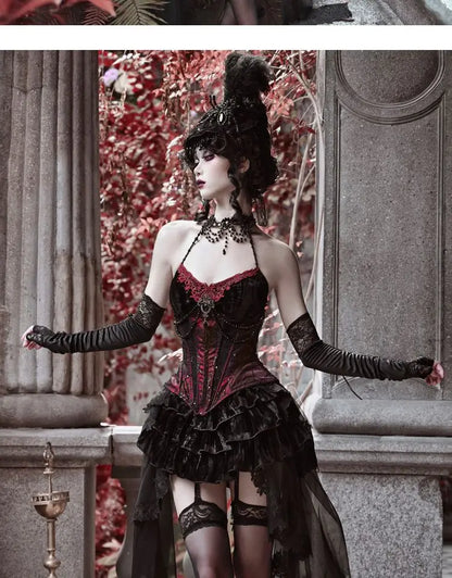 Velvet Chic: Camisole, Waistband & Skirt Set