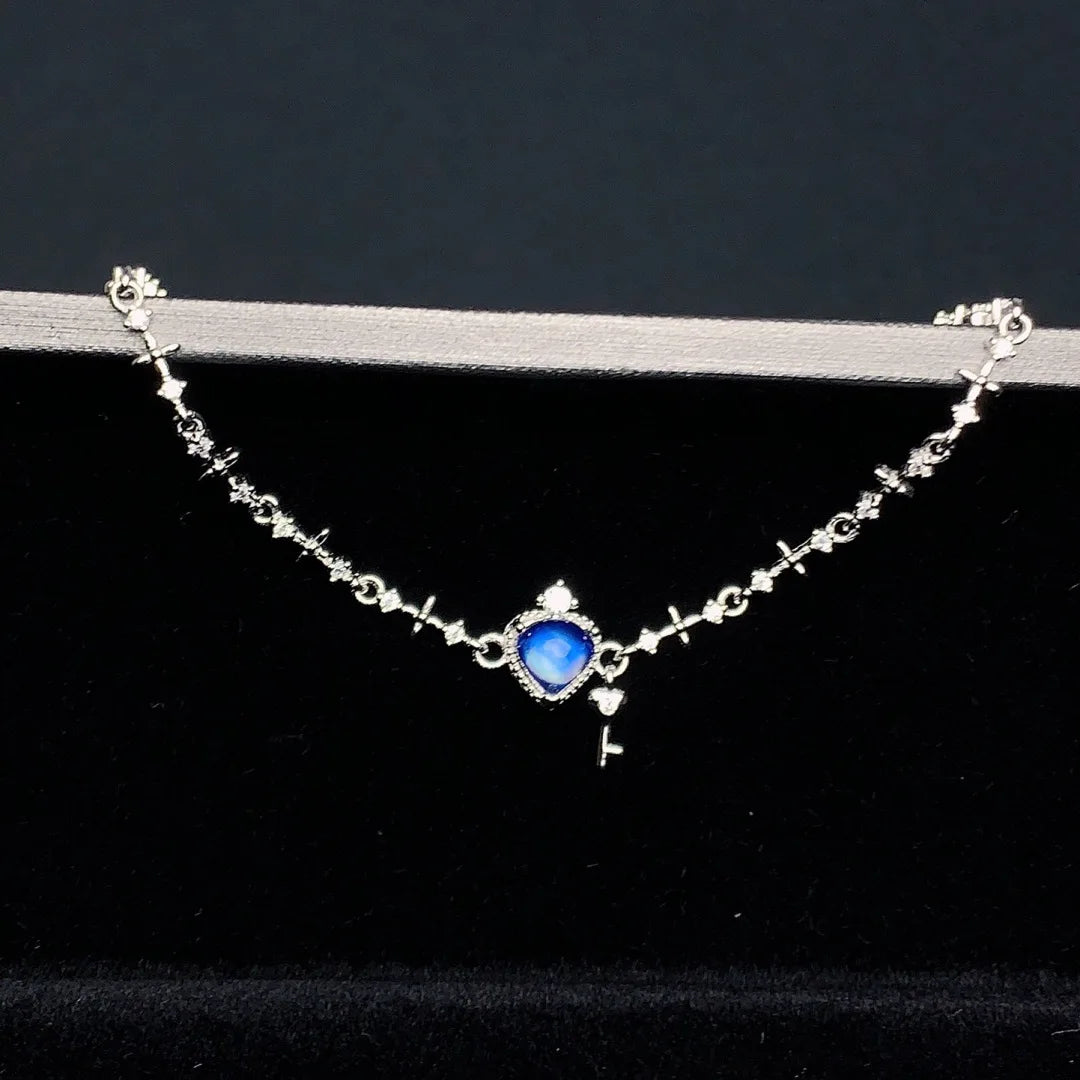 Celestial Crown Silver Moonstone Bracelet