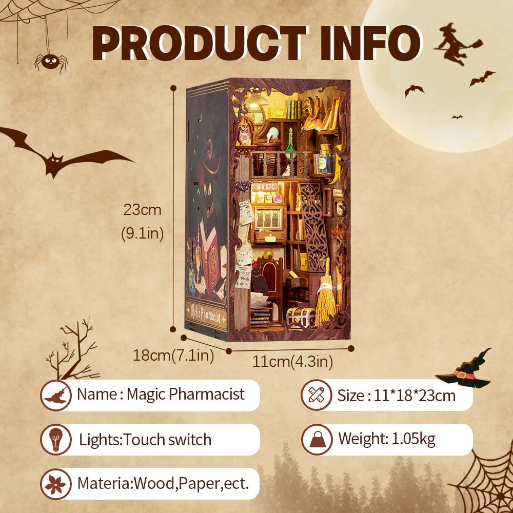 DIY Book Nook Kit Miniature Dollhouse Gifts (Magic Pharmacist )