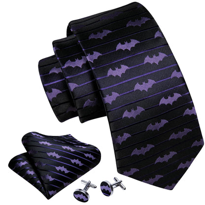 Barry.Wang Purple Silk Bat Tie For Men