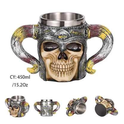 Medieval Dragon Resin Stainless Steel Mug 600ml Retro