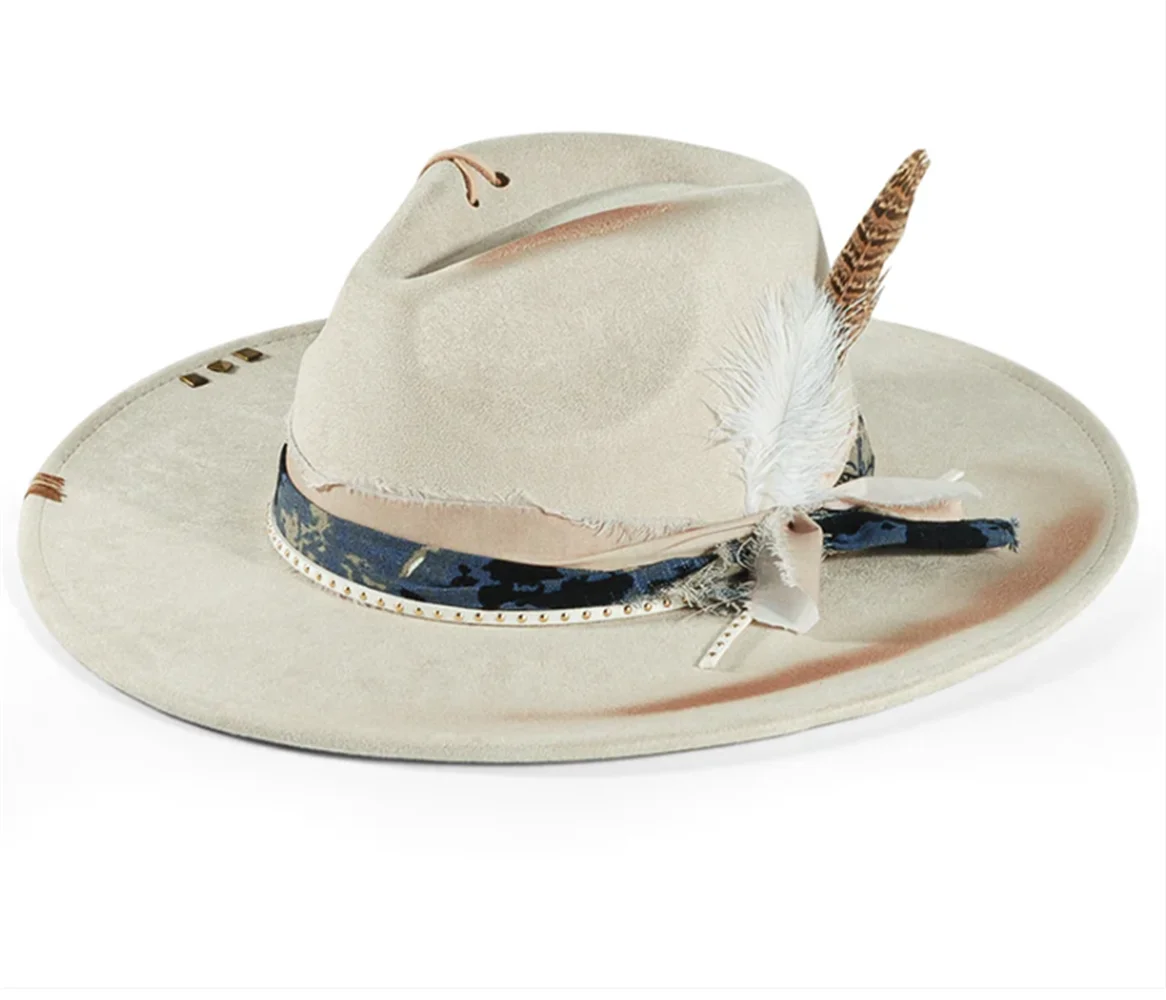 Handmade Suede Fedora Hat — Vintage Jazz