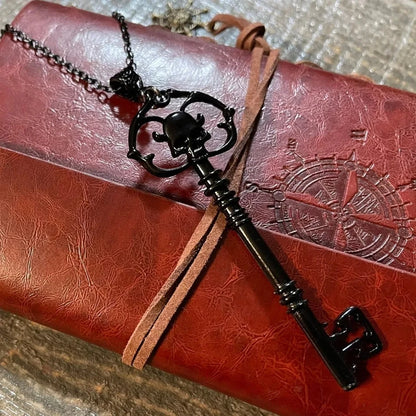 Silver Skeleton Key Pendant Necklace