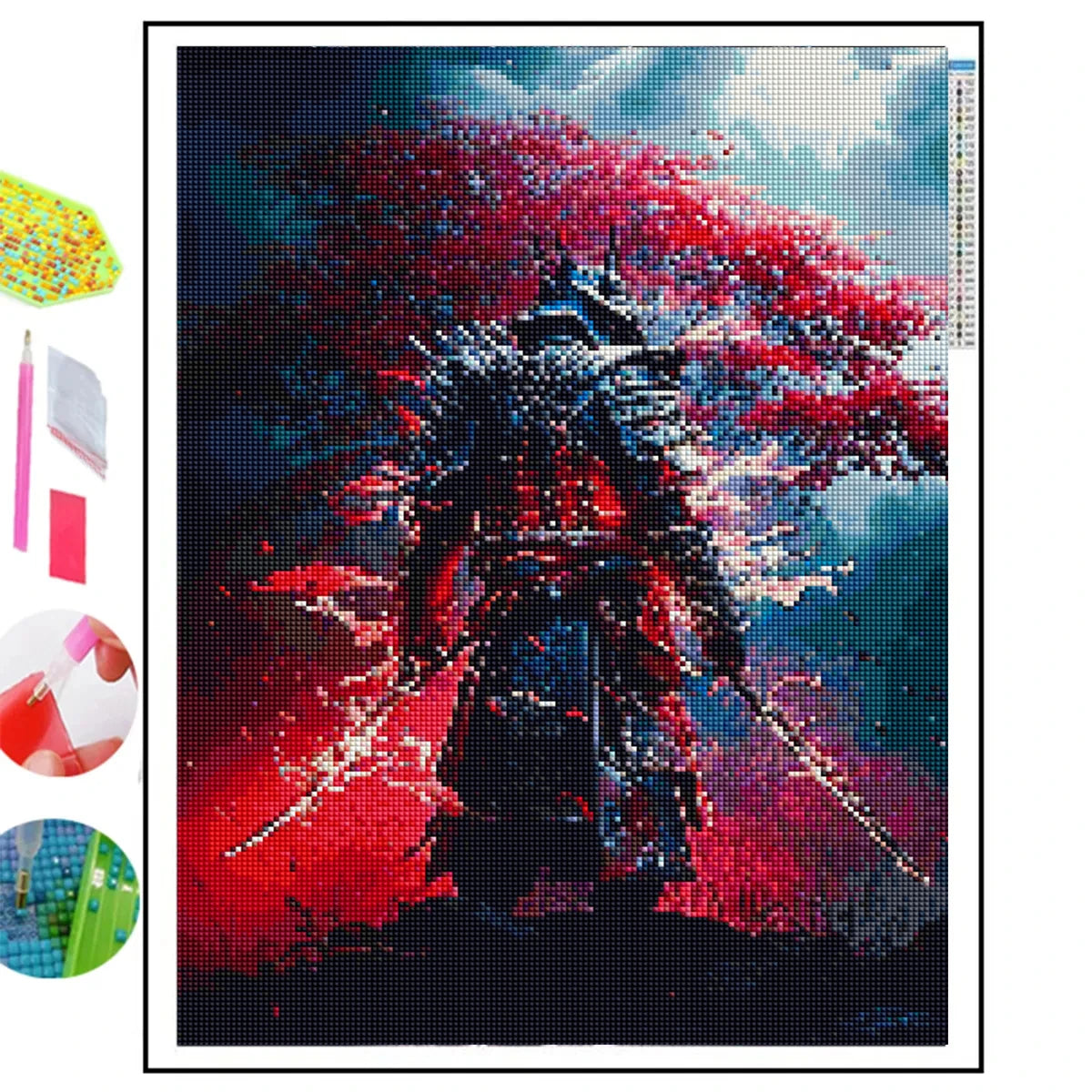 Japanese Samurai Sword 5D Diamond Painting Sakura Landscapes