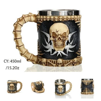 Medieval Dragon Resin Stainless Steel Mug 600ml Retro