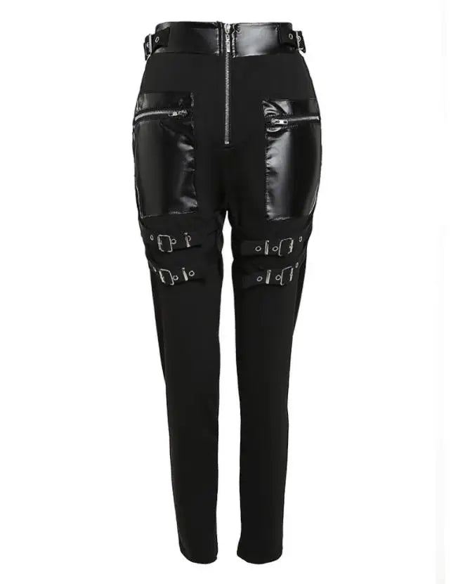 High Waist Zipper Design Skinny Long Pants