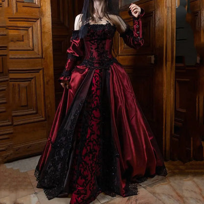 Gothic Wedding Dress Long Sleeves