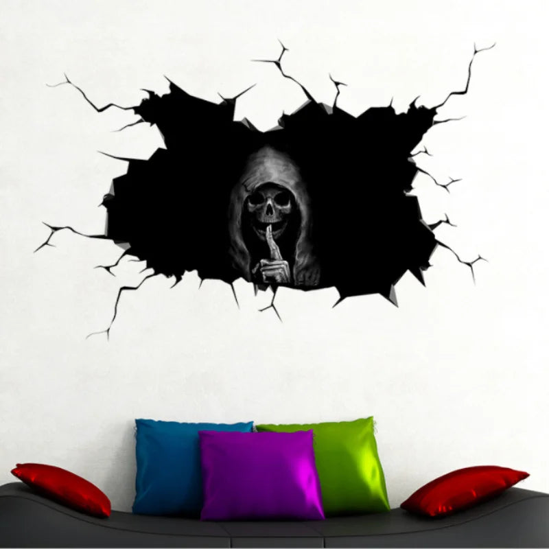 Skull Sticker Car Rear Windshield Horror Silent Atmosphere