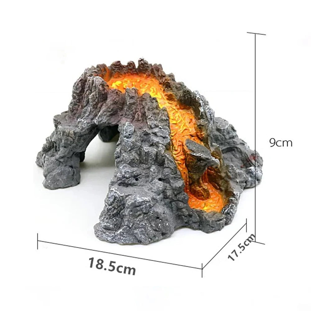 Volcano Shape Aquarium Decorations Resin Cave