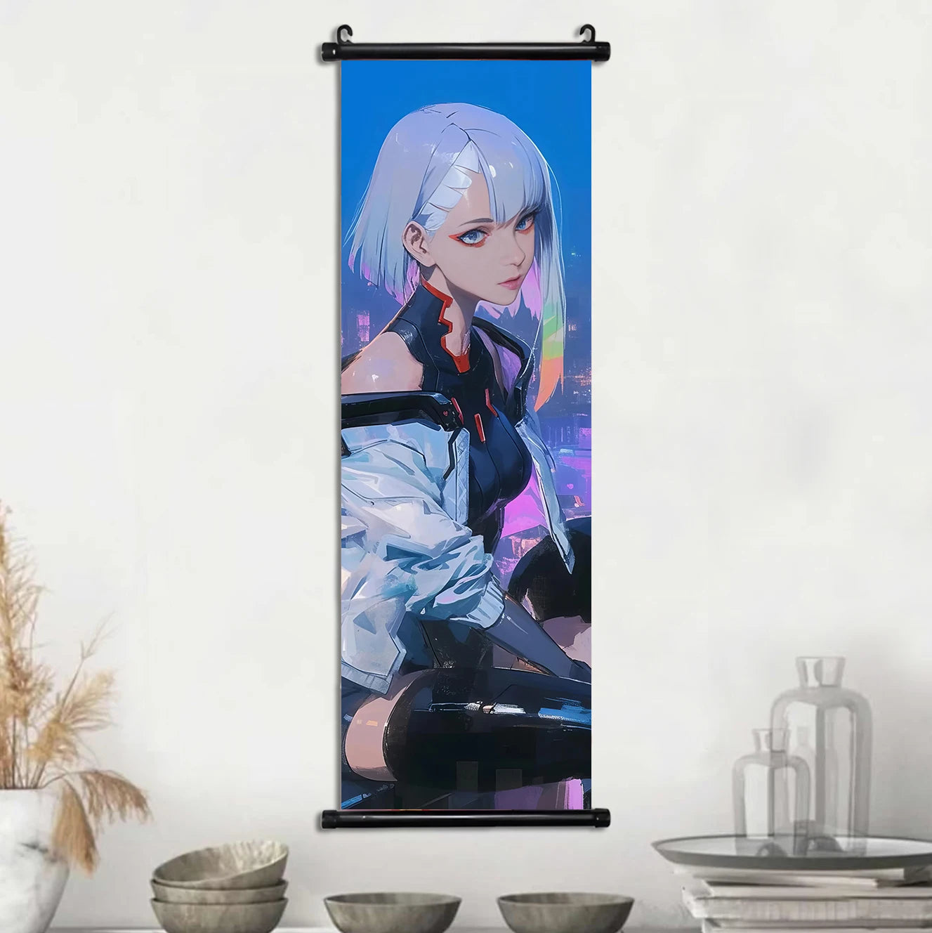 Cyberpunk Rebecca: Vibrant Wall Art