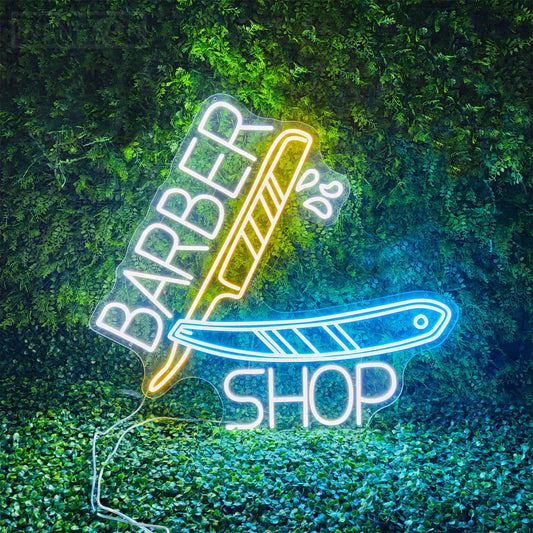 Space Barbershop Neon Signs