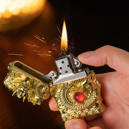 Armored Dragon Metal Kerosene Lighter