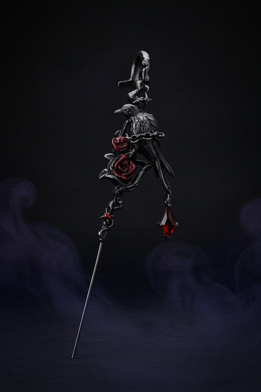 Thorn Rose Stud Earrings — Gothic Punk