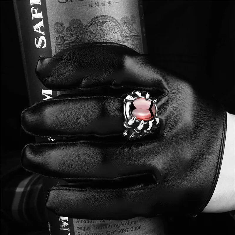 New Regal Retro Black Dragon Claw Ring Punk Men Ring Opening Adjustable Size Goth Punk Party Accessory Gift Wholesale