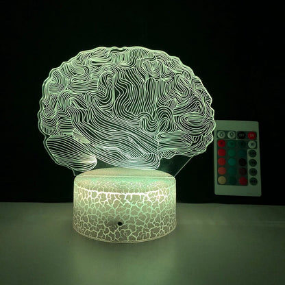 Brain Shape 3D Illusion Lamp