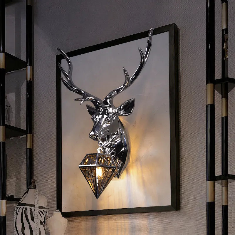 decoration lighting village silver gold Buckhorn wall light