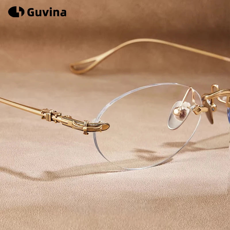 Lieve Pure Titanium Oval Optical Frames — Prescription Ready