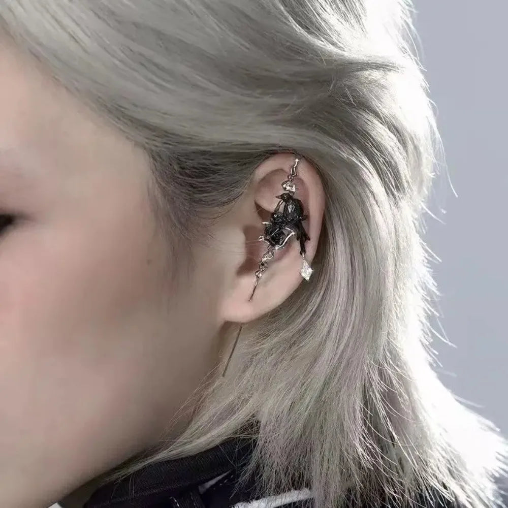 Thorn Rose Stud Earrings — Gothic Punk