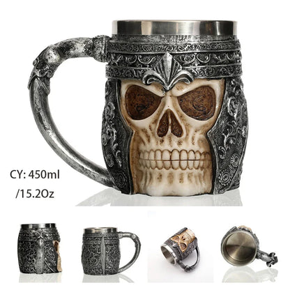 Medieval Dragon Resin Stainless Steel Mug 600ml Retro