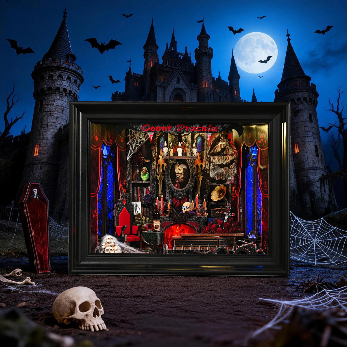 Vampire Book Nook Kit — Dracula Gothic DIY Wooden Puzzle