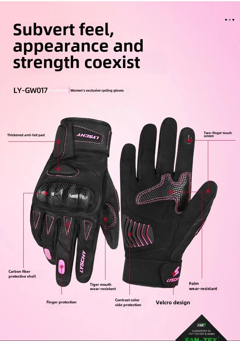ThermoShield Carbon Fiber Motorbike Gloves