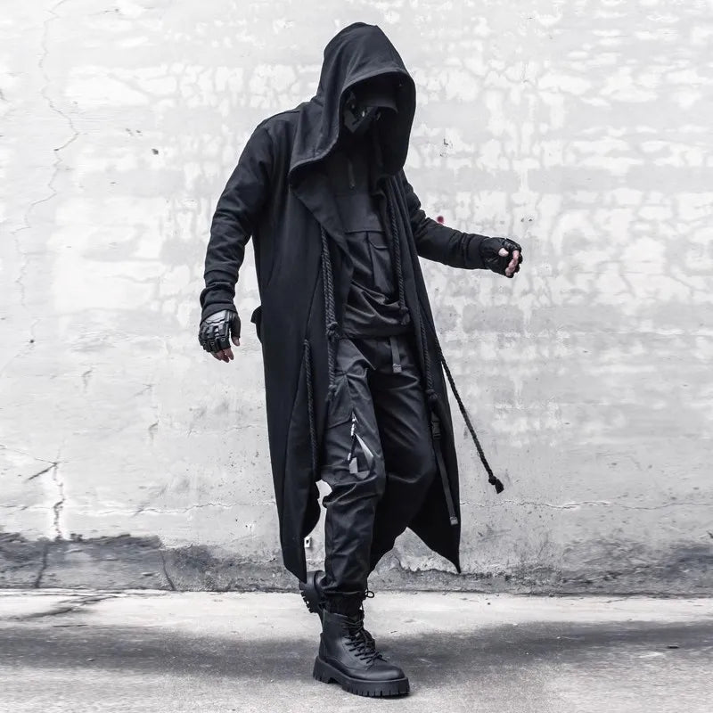 Black Hooded Wizard Trench Coat