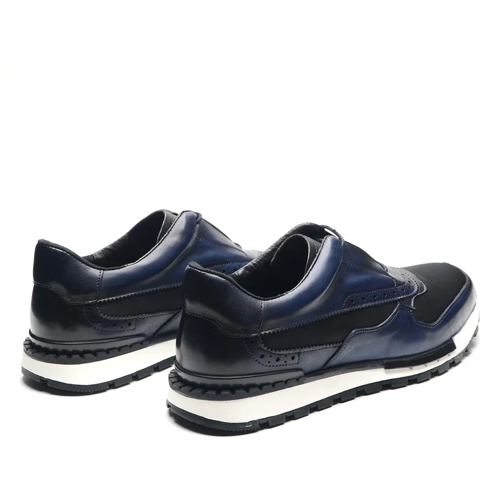 Luxury Brand Design Men's Sneakers Real Leather