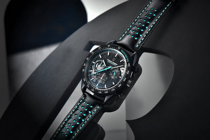 Pagani Moon Black Skeleton Quartz Chrono Watch