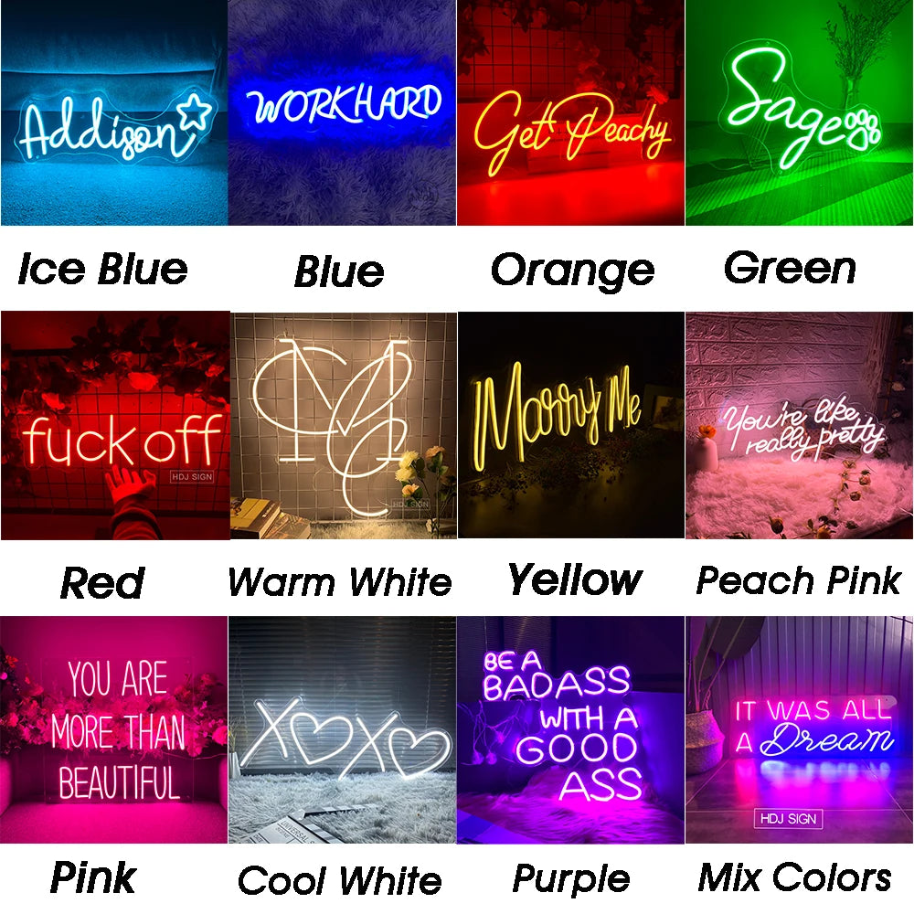Neon Lights Lady Bathroom Decor
