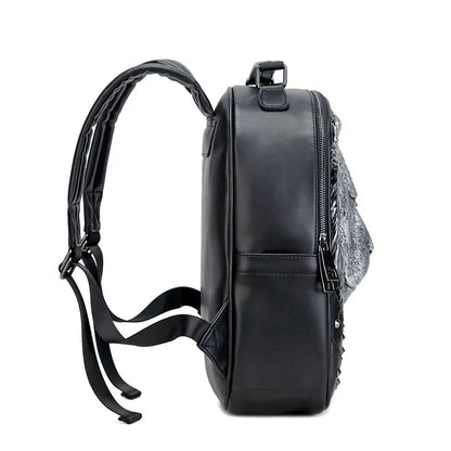 Casual 3D Lion Thick Leather Backpacks