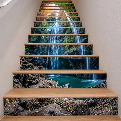 Mountain Waterfall Swan Landscape Wall Sticker Room Stairs