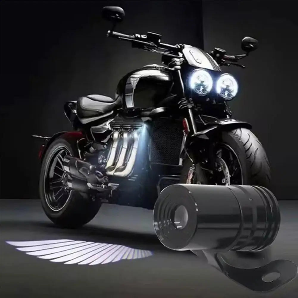 Winged Glow: Motorcycle LED Light Projectors Duo