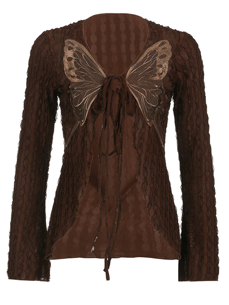 T-shirt Cardigan Grunge Butterfly