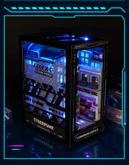 Cyberpunk DIY Book Nook Model Kit for Creative Room