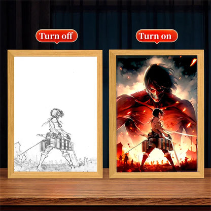 Anime Titan Glow Frame: LED Moonlight Decor