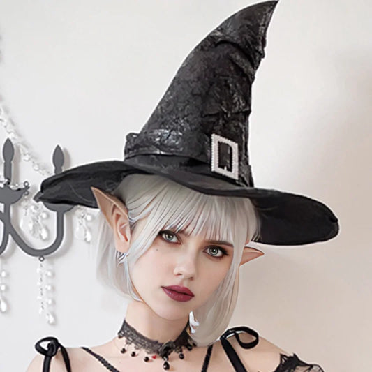 Enchanted Black Wizard Hat for Masquerade & Cosplay