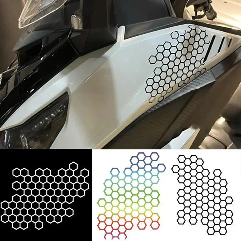 Honeycomb Helmet Decals - Waterproof Motocross Stickers