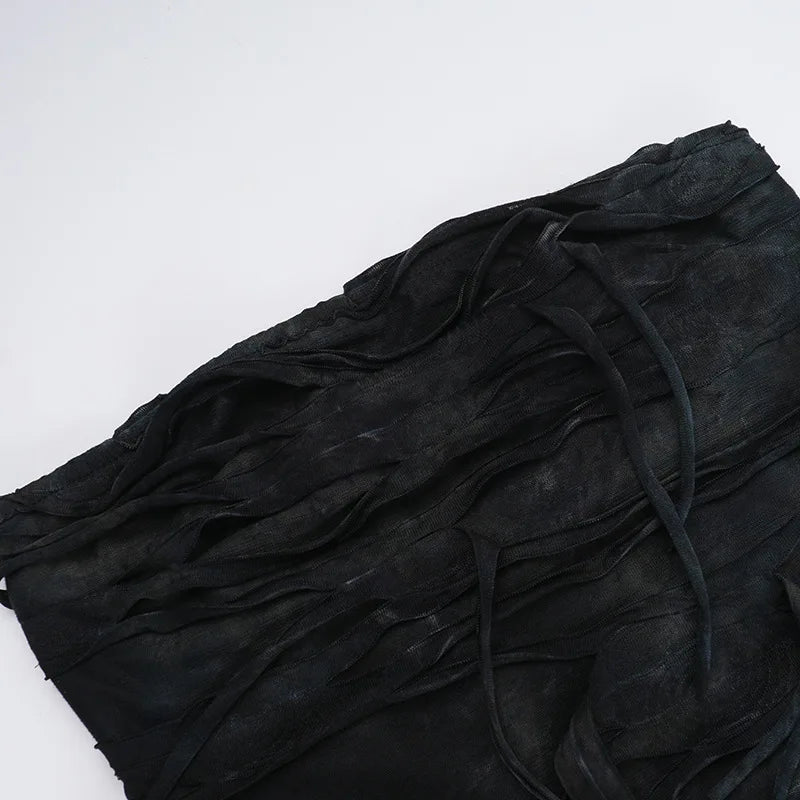 Hole Strapless Grunge Dress