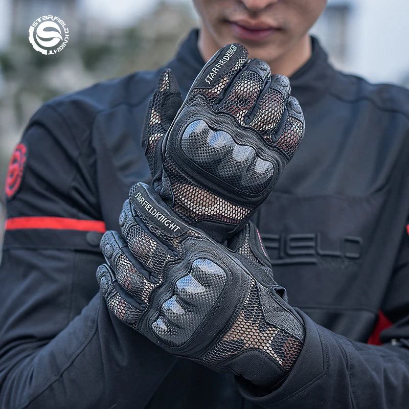 Star Field Knight Carbon Fiber Summer Bike Gloves