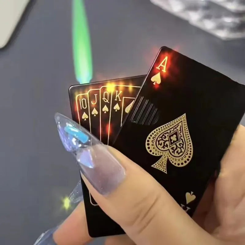 Metal Playing Cards Jet Lighter